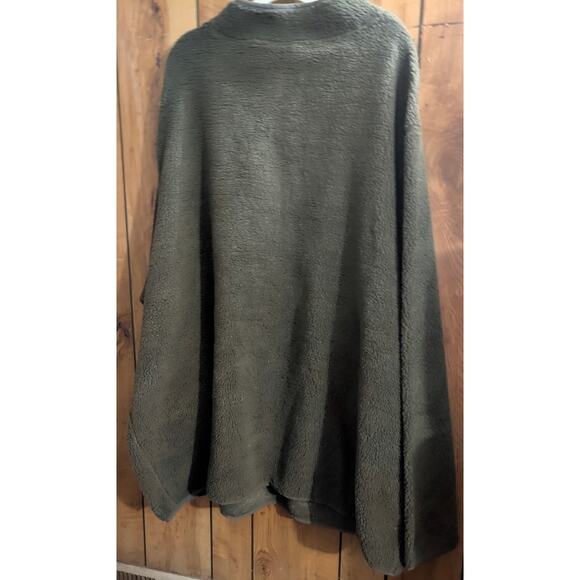 King Size Shirt Big Mens PLus Size 5X 5XT Tall Fleece Sherpa Top Green Pullover - Picture 2 of 5